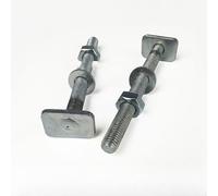 Vis de type T pour le travail du bois avec système d'adaptateur en T, compatibles avec les fentes biseautées de 3/4" x 3/8" et les rails en T de 30 mm/45 mm, construction en métal argenté (E)