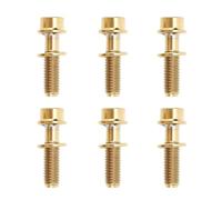 Vis de vélo Boulons Ensemble Montagne Guidon Tige Ti Alliage M5x18mm 6Pcs avec Rondelle pour Route Vélo Moto Automobile Voiture De Course (Or)