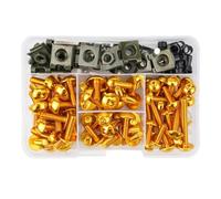 Vis D'écrou Moto Compatible Avec Benelli Pour Trk502x Pour Leoncino 500 Pour Tnt 125 177PCS Kit Boulons Carrosserie Carénage Moto Vis Écrou(Yellow)