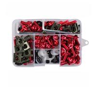 Vis D'écrou Moto Compatible Avec Suzuki Pour RM65 RM80 RM85 RM100 RM125 RM250 155PCS Carénage Moto Pour Kit Boulons Vis Corps Ecrou(Red)
