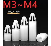 Vis d'espacement en Nylon blanc M3M4, 10/20/50 pièces, panneau de PCB, bouton de pilier d'espacement FM Hex Push-in, poteau en Nylon fixe, pilier d'espacement(M4x25mm-30pcs)