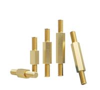 Vis d'espacement hexagonales en laiton M3 M4 for carte mère, entretoise mâle vers goujon de rack, filetage métrique, piliers de support, boulons d'espacement(16mm,M3 (Thread 6mm)-10pc)