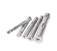 Vis d'expansion de sol intégrées en acier inoxydable M6 M8 M10 M12, boulons d'expansion d'ancrage en béton, outil de quincaillerie de fixation murale(Silver,M6x80mm(2pcs))