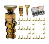 Vis D'Expansion | Fixations Métalliques Courtes D'Expansion - Kit de Réparation Trous Vis pour Charnière,pour Porte Mur Maison Garage Assemblage Meuble Cloison Sèche et Travail Bois