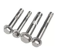 Vis d'expansion interne hexagonale externe, en acier inoxydable 304, M6 M8 M10 M12, manchon d'ancrage for béton, boulon hexagonal de tension intégré, 1 pièces(80mm,M10)