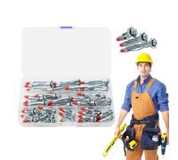 Vis d'expansion métallique, vis d'expansion des cloisons sèches | 52x noix d'expansion lourde - Assortiment de noix d'auto-tapage en acier en carbone, kit de noix de drive murale creuse pour améliorat