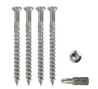 Vis du professionnel pour terrasses, embout pour tournevis Bit 5x50 mm inclus - 200 pièces, en acier inoxydable C1 pour lames en bois