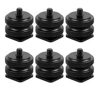 Vis du Support de Caméra, 6 Pièces Triple Hot Shoe Mount, 1/4" Adaptateur Griffe Caméra, Adaptateur de Support à Vis pour Appareils Photo, Reflex, Équipement Numérique Et Photographique (Noir)