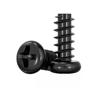 Vis électroniques noires à tête cylindrique PB, 50/100/200 pièces, vis autotaraudeuses for téléphone et ordinateur M1-M4(12mm,M2 (100Pcs))