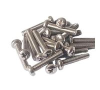 Vis en acier inoxydable M3 M3x4 M3x5 M3x6 M3x8 M3x10 M3x12 M3x14 M3x16 M3x20 à tête cylindrique polie, 50 pièces(18MM_M3)