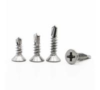 Vis en acier inoxydable, Vis autoperceuses et autotaraudeuses à tête plate en acier inoxydable, plusieurs tailles, lot de 80(32mm,M5.5 10pcs)