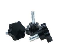Vis en acier inoxydable, vis moletées, filetage M12, M14, M16, 1 pièce, bouton étoile de remplacement, vis de serrage manuelle en bakélite, tête noire, diamètre 60 mm