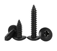 Vis en acier noir M2.6-M6, 20 à 100 pièces (tête champignon à empreinte cruciforme), vis autotaraudeuses(10mm,M3 x50pcs)