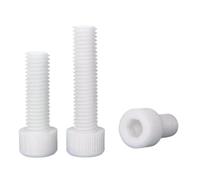 Vis en plastique M3 M4 M5 M6 M8 M10, boulon à douille hexagonale Nylon blanc, isolation, vis tête cylindrique, 5 50 pièces(15mm,M4 (20PCS))