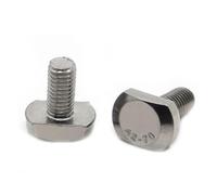 Vis en T, M5 M6 M8 M10 M12 A2-70 304 en acier inoxydable for rail de goulotte à rainure en T, boulon rectangulaire en T (taille: 50mm, couleur: M8, 2pièces)(M5 5pcs,45mm)