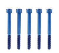 Vis en titane for vélo M5x10 12 16 18 20 25 30 35 40 45 50 55 60 mm, tête carrée, pas de vis hexagonale creuse, 0,8 mm, lot de 5(Blue,M5x55mm)