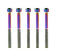 Vis en titane for vélo M5x10 12 16 18 20 25 30 35 40 45 50 55 60 mm, tête carrée, pas de vis hexagonale creuse, 0,8 mm, lot de 5(Rainbow,M5x55mm)