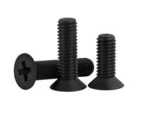 Vis Ensemble de vis Lot de 20 à 50 vis à tête fraisée Phillips noires/blanches M2/M2.5/M3/M4/M5/M6/M89(Black,M4x8mm)