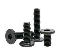 Vis et boulons, 50pcs M2 .5 M3 Noir 304 Acier inoxydable Allen Hexagone Boulon à tête ultra-mince Douille hexagonale plaquette plate ultra fine(6mm,M3 50pcs)