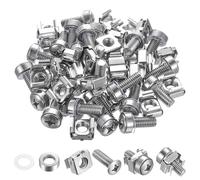 Vis et Ècrous à Cages pour Armoires Réseau, 160 Pcs/80 Set M6 Écrous et Vis pour Cage pour Baie de de Serveur en Rack, Armoires de Serveurs, Écrous et Boulons Captifs