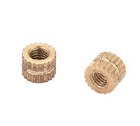 Vis et écrous, écrous à Cage, écrous d'accouplement Moletés Ronds Moulés dans Un Insert, 50 Pièces M3, Cylindre en Laiton, écrous Intégrés (M3*5 * 5.3 (50 pièces))