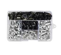 Vis Fixation Carenage 195 Vis De Fixation pour Carénage Moto pour pour Ninja 250 300 400 650R 1000SX Écrous M5 Et M6, Clips, Clés Rechange Incluses Visserie Carrosserie(Argent)