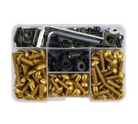 Vis Fixation Carenage Kit De 190 Vis pour Carénage Moto pour BMW K100 Complet D'écrous, Boulons, Rondelles Et Clé pour Carrosserie Pare-Brise - Pièces Rechange Visserie Carrosserie(Or)