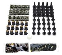 Vis Fixation Carenage Pour CBR 600 F4i F4 F3 F2 250 1100xx CBR250R CBR300R CBR500R Vis De Carrosserie Boulons Et Écrous Pare-brise Moto(Black- Silver)