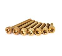 Vis hexagonale à tête creuse en acier inoxydable 304, plaquée titane avec boulon à tête cylindrique en or, 5 pièces, m6x35