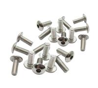 Vis hexagonale à tête plate en acier inoxydable | Compatible avec les motos, scooters, quads et cyclomoteurs : cache en plastique M6 (6 mm) et M5 (5 mm).(M5)