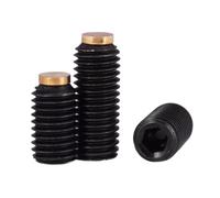 Vis hexagonale en acier au carbone noir, M5 M6 Grade 12.9, résistance, tête tampon en cuivre, douille hexagonale, jeu de boulons sans tête en laiton(M6x20x4x2mm-5pcs)