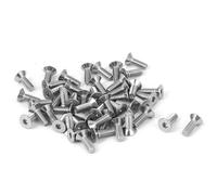Vis Hexagonale SOURCING MAP 50Pcs M2 x 6 mm Vis à tête fraisée à six pans creux en acier inoxydable