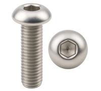 Vis INOX M4x16 mm tête bombée BTR Ø 4x16 mm | Vis cylindrique M4 x 16 mm BHC à 6 pans creux (clé allen) | Acier Inoxydable A2-70 (V2A/304) | DIN ISO 7380-1 : LOT DE 5 Pcs - ProRaje
