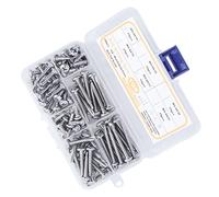 Vis Inoxydables, 108pcs Vis Auto-Forage Vis de Taraudage M4.8 Croix de Tête Ronde 410 Assortit de Fixation en Acier Inoxydable