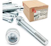Vis M10x90 mm, 1 kg 8pcs., DIN 912, tête cylindrique, 6 pans creux, acier 8.8 zingué, filetage métrique partiel, boulon, visserie, machines métal meubles automobile, Lun Fix