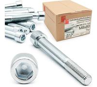 Vis M8x80 mm, 1 kg 25pcs., DIN 912, tête cylindrique, 6 pans creux, acier 8.8 zingué, filetage métrique partiel, boulon, visserie, machines métal meubles automobile, Lun Fix