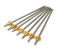 Vis mère en acier inoxydable T10 for imprimante 3D CNC, longueur 100 200 300 400 500 600 700 800 1000 mm, pas de 4 mm, vis et écrou trapézoïdaux, 1 pièce(300mm)