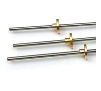 Vis mère T5 avec écrou en cuivre - Diamètre 5 mm, pas 1/2/4 mm, longueur 100/1000 mm for imprimantes 3D et mouvement linéaire(1mmx1mmx400mm)