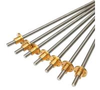 Vis Mère T8 For Imprimante 3D, Diamètre 8 Mm, Pas De 14 Mm, Longueur 2 Mm, 100 Mm, 150, 200, 250, 300, 350, 400, 450, 500 Mm, Avec Écrou En Cuivre, 1 Pièce(100mm)