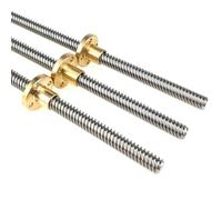 Vis mère T8 for imprimantes 3D et machines CNC - Filetage 8 mm, pas 1/2/4/8 mm, longueur 100 mm/600 mm avec écrou en cuivre(500mmx1mm)