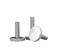 Vis moletée à tête ronde plate et large, serrage manuel, M3, M4, M5, M6, M8, for mur-rideau, verre, boulon de réglage à pouce en acier inoxydable 304