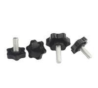 Vis moletée étoile M8 en acier carbone, poignée en plastique, serrage manuel for fixation de machines-outils Vis à bouton(38mm)