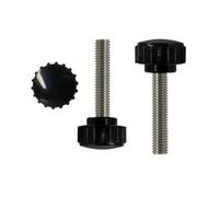 Vis moletée tête plastique noire inox 304 M3-M8 serrage main (2,M8 x 40mm, Head Dia.25mm)