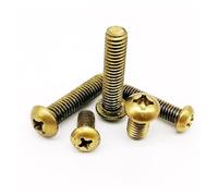 Vis Moletées 10/20/50pcs M2 .5 M3 M4 GB818 cuivre pur laiton massif croix ronde Phillips vis à tête cylindrique diamètre du boulon 2mm-4mm À usage industriel(10mm,50pcs M2.5)