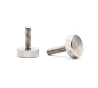 Vis moletées à tête plate M3 M4 M5 M6 boulons à bouton poignée vis à meubles en acier inoxydable, M5x20mm