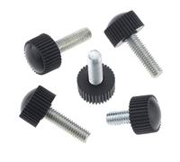 Vis moletées M4, 5 pièces, en nylon noir et plastique, à tête ronde, for le travail des métaux Fixation sans outil(M4x16)