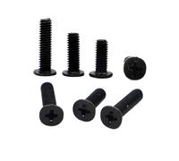 Vis noires CM M2 M2.5 M3 M4 en acier au carbone, boulons à tête plate ultra-minces for ordinateur portable, longueur 3-16 mm, 20/50 pièces(8mm)