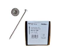 Vis ossature bois 6x120 mm - vis charpente et assemblage bois - anti corrosion 1000 heures - Eurotec Paneltwistec 1000 - Tête conique - Torx TX30 - Boîte de 100 vis