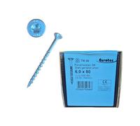 Vis ossature bois 6x80 mm - vis charpente et assemblage bois - anti corrosion 1000 heures - Eurotec Paneltwistec 1000 - Tête conique - Torx TX30 - Boîte de 200 vis