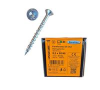 Vis ossature bois 8x80 mm - Vis charpente et assemblage bois - Eurotec Paneltwistec AG - Tête fraisée - Acier galva bleu et trempé - Torx TX40 - Boîte de 50 vis
